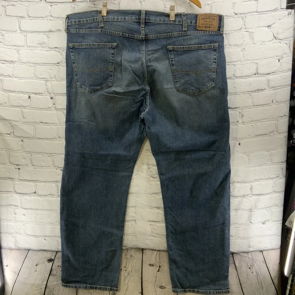 Signature Levi Strauss Blue Jeans Mens‎ Sz 44 X 30 Regular Straight Fit